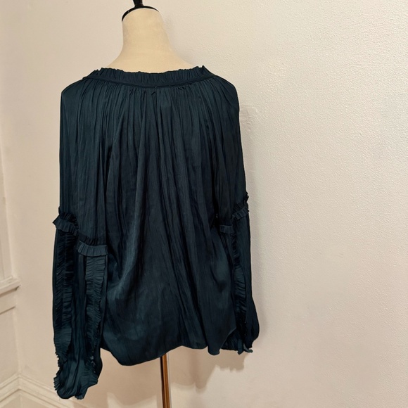 Roan + Ryan Deep Blue Silky Blouse – Size S - Picture 3 of 4